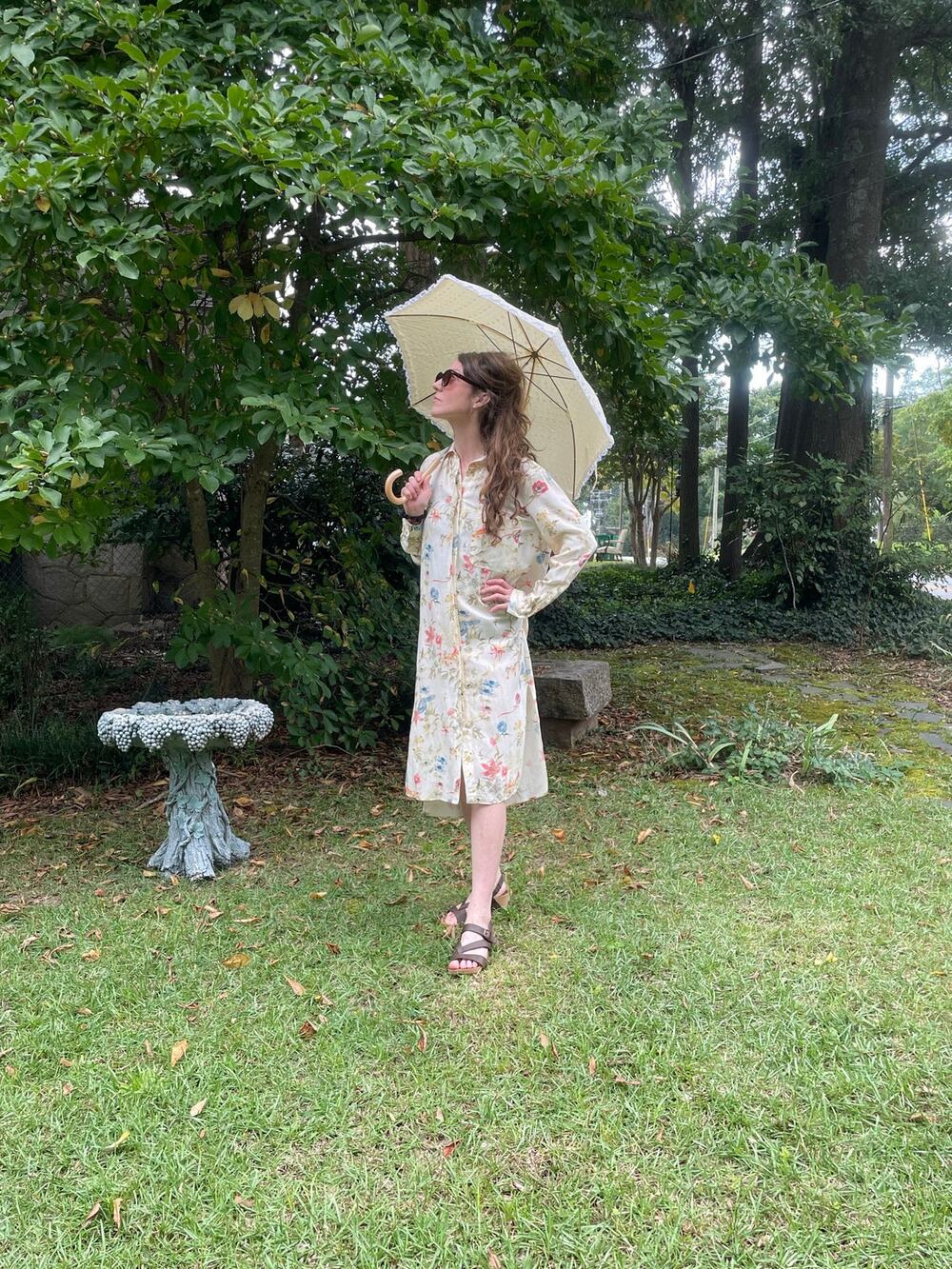 Zara Woman Vintage Floral Shirt Dress Sz L